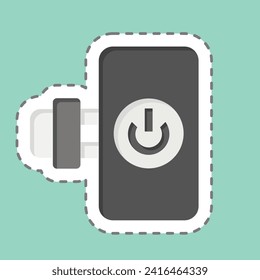 Sticker line cut Smart Plug. related to Smart Home symbol. simple design editable. simple illustration