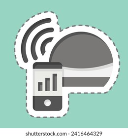 La línea de adhesivo corta el altavoz inteligente. relacionado con el símbolo Smart Home. diseño simple editable. ilustración simple