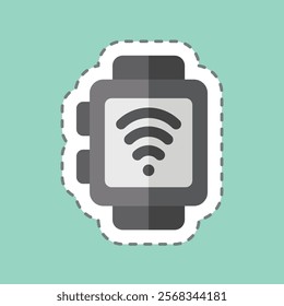 Sticker line cut Smart Watch. related to Dropshipping symbol. design editable
