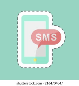 Aviso SMS de corte de línea de etiquetas. adecuado para el símbolo Educación. diseño simple editable. vector de plantilla de diseño. ilustración de símbolo simple
