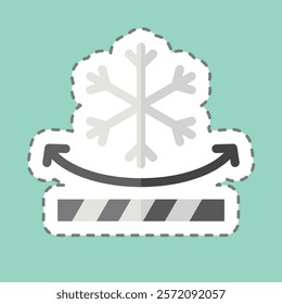 Sticker line cut Snow Resistant. related to Fabric symbol. simple design editable