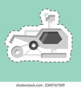 Sticker line cut Snowmobile. related to Alaska symbol. simple design editable. simple illustration