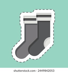 Sticker line cut Sock. related to Football symbol. simple design illustration