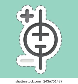 Sticker line cut Solar Cell. related to Solar Panel symbol. simple design illustration.