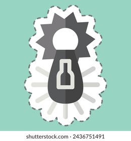 Sticker line cut Solar Electricity. related to Solar Panel symbol. simple design illustration.