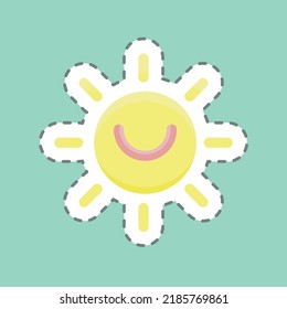 Sticker line cut Solar Power. suitable for education symbol. simple design editable. design template vector. simple illustration