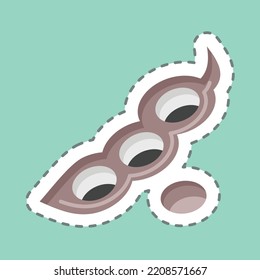 Sticker line cut Soya Beans. suitable for Nuts symbol. simple design editable. design template vector. simple illustration