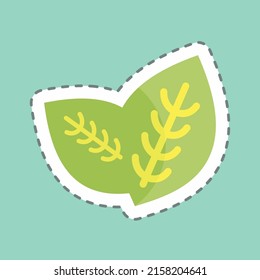 Aufkleber Linie Schnitt Spearmint. geeignet für das Symbol Obst und Gemüse. einfaches Design bearbeitbar. Designvorlage, Vektor. einfache Symbolillustration