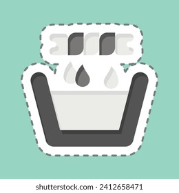 Sticker line cut Spin Clothes. related to Laundry symbol. simple design editable. simple illustration
