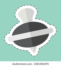 Sticker line cut Spinner. related to Kindergarten symbol. design editable
