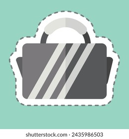 Sticker line cut Sport Bag. related to Hockey Sports symbol. simple design editable