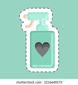Cortar la línea de pegatinas Spray. relacionado con el símbolo de lavandería. diseño simple editable. ilustración simple, buena para imprimir