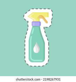 Sticker line cut Spray. suitable for Kids symbol. simple design editable. design template vector. simple illustration