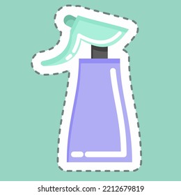 Sticker line cut Spray. suitable for Barbershop symbol. simple design editable. design template vector. simple illustration