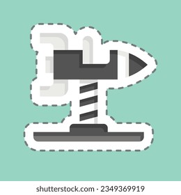 Sticker line cut Spring Swing Rocket. related to Amusement Park symbol. glyph style. simple design editable. simple illustration