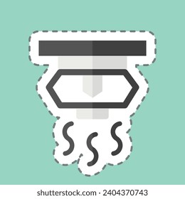 Sticker line cut Sprinkler. related to Firefighter symbol. simple design editable. simple illustration