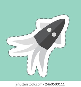 Sticker line cut Squid. related to Seafood symbol. simple design illustration