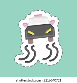 Sticker Line Cut Stability Control. Suitable For Automotive Symbol. Simple Design Editable. Design Template Vector. Simple Illustration