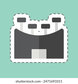 Sticker line cut Stadium. related to Rugby symbol. simple design illustration