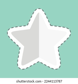 Sticker line cut Star 2. related to Stars symbol. simple design editable. simple illustration. simple vector icons