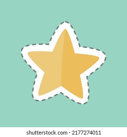 Sticker line cut Starfish. suitable for Animal symbol. simple design editable. design template vector. simple symbol illustration