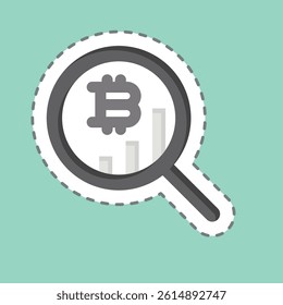 Sticker line cut Statistical Analysis. related to Cryptocurrency symbol