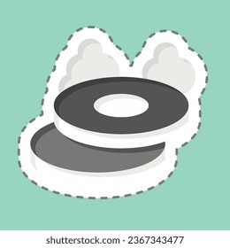 Sticker line cut Steak. related to Breakfast symbol. simple design editable. simple illustration