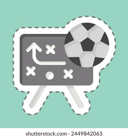 Sticker line cut Strategy. related to Football symbol. simple design illustration