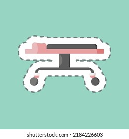 Estirador de corte de línea adhesiva. adecuado para el símbolo educativo. diseño simple editable. vector de plantilla de diseño. ilustración simple