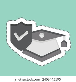 Sticker line cut Study Insurance. related to Finance symbol. simple design editable. simple illustration