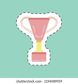 Sticker line cut Success. suitable for Branding symbol. simple design editable. design template vector. simple illustration