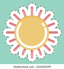 Sticker line cut Sun. suitable for Summer symbol. simple design editable. design template vector. simple illustration