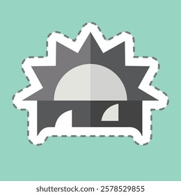 Sticker line cut Sunset. related to Summer symbol. design editable