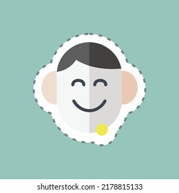 Aufkleber-Strichschnitt Unterstützung. geeignet für Feedback-Symbol. einfaches Design bearbeitbar. Designvorlage, Vektor. einfache Symbolillustration