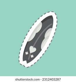 Sticker line cut Surf Board. related to Hawaii symbol. simple design editable. vector