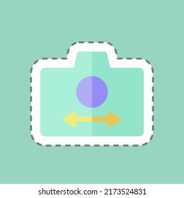 Sticker line cut Switch Camera. suitable for Photo Editing symbol. simple design editable. design template vector. simple symbol illustration