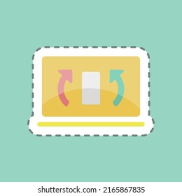 Sticker line cut Synchronization. suitable for Education symbol. simple design editable. design template vector. simple symbol illustration
