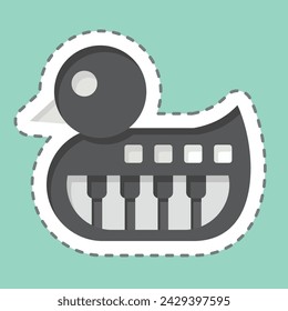 Sticker line cut Synthesizer. related to Kindergarten symbol. simple design editable. simple illustration