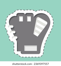 Sticker line cut Synthetic Baseball Glove. related to Baseball symbol. simple design editable. simple illustration