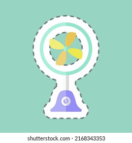 Aufkleber-Strichschnitt Tischlüfter. geeignet für Home Symbol. einfaches Design bearbeitbar. Designvorlage, Vektor. einfache Symbolillustration