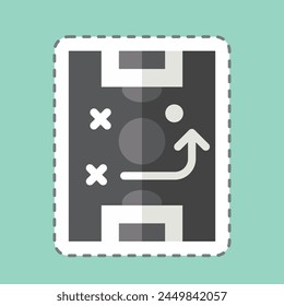 Sticker line cut Tactics. related to Football symbol. simple design illustration