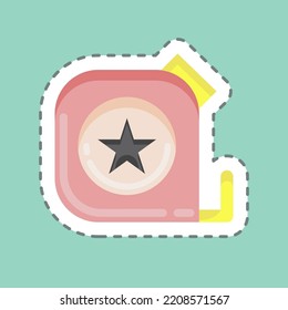 Sticker line cut Tape Measure. suitable for education symbol. simple design editable. design template vector. simple illustration