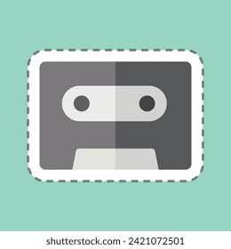 Sticker line cut Tape. related to Podcast symbol. simple design editable. simple illustration