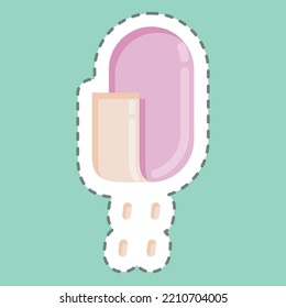 Sticker line cut Taped Seams. suitable for sportswear symbol. simple design editable. design template vector. simple illustration