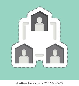 Sticker line cut Team Collaboration. related to Remote Working symbol. simple design illustration