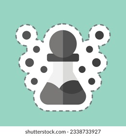 Sticker line cut Technetium. related to Nuclear symbol. simple design editable. simple illustration