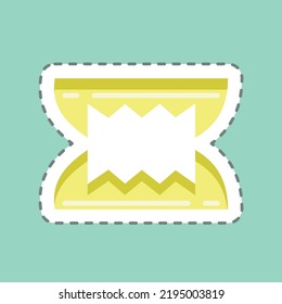 La línea de pegatinas cortó los dientes. adecuado para el símbolo de Halloween. diseño simple editable. vector de plantilla de diseño. ilustración simple