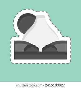 Sticker line cut Teide. related to Spain symbol. simple design editable. simple illustration