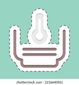 Sticker line cut Temperature. related to Laundry symbol. simple design editable. simple illustration, good for prints