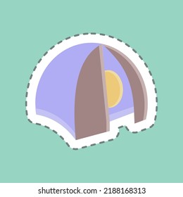Talla de corte de línea de pegatinas. adecuado para la educación. diseño simple editable. vector de plantilla de diseño. ilustración simple